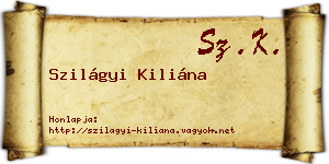 Szilágyi Kiliána névjegykártya
